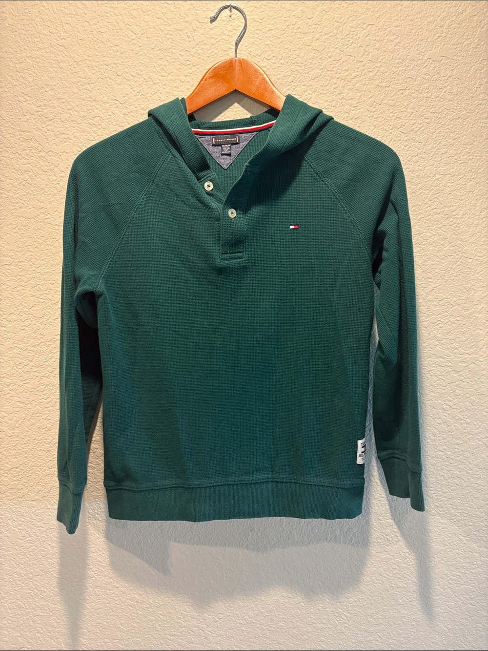 Tommy Hilfiger Men's Dark Green Hooded Polo Sweatshirt